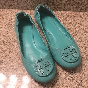 Tory Burch Reva flat Island Turquoise Size 8